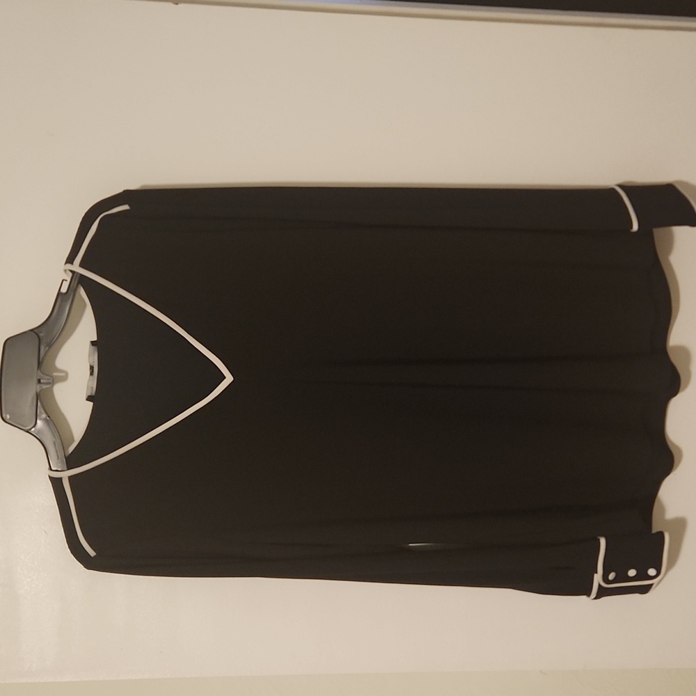 White House Black Market Black Top with White Accents